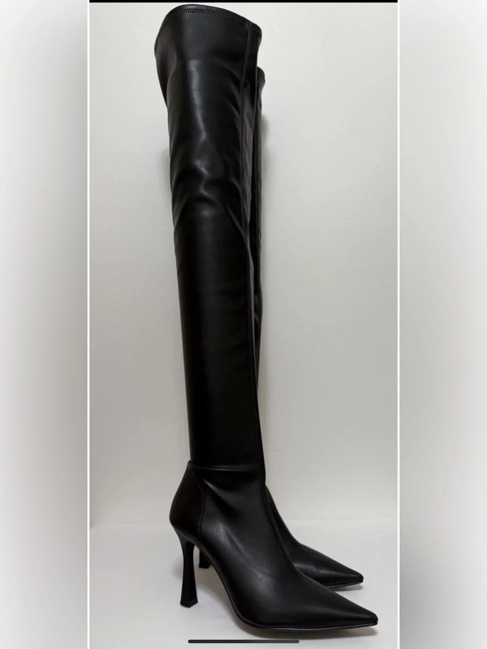 41 US9.5 Bianca Di 🇮🇹Italy Thigh High Boots As Leather 28”Shaft Heel Pointed Toe